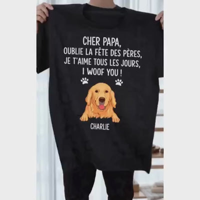 Personalisiertes T-Shirt Woof You™ mit Hund und Namen