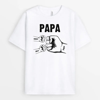 Personalisiertes T-Shirt für Papa mit Kinderhänden und Namen
