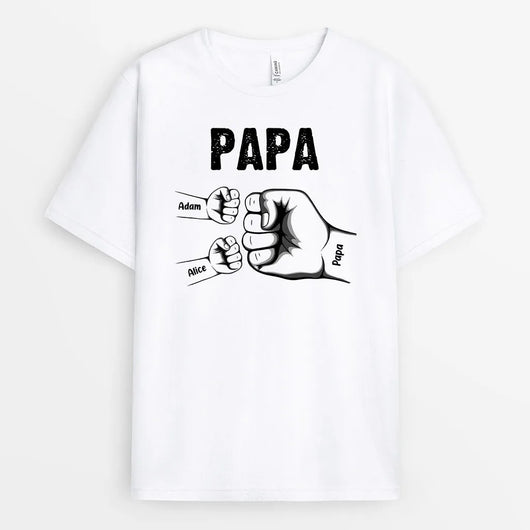 Personalisiertes T-Shirt für Papa mit Kinderhänden und Namen