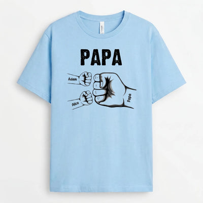 Personalisiertes T-Shirt für Papa mit Kinderhänden und Namen