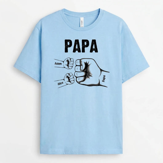 Personalisiertes T-Shirt für Papa mit Kinderhänden und Namen