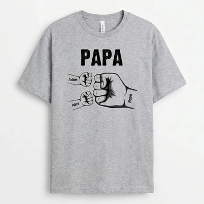 Personalisiertes T-Shirt für Papa mit Kinderhänden und Namen