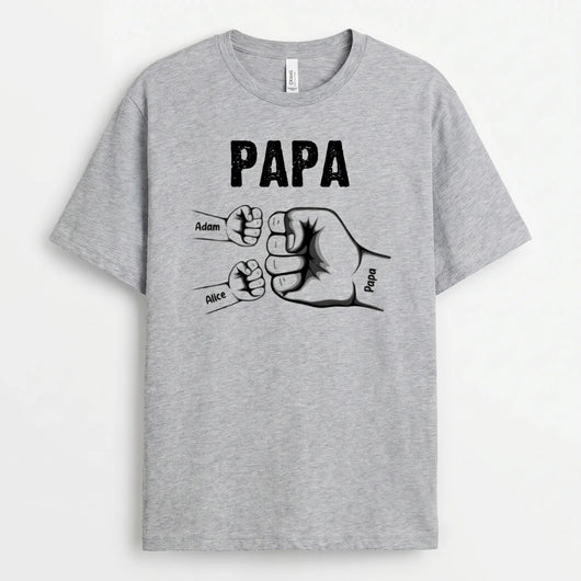Personalisiertes T-Shirt für Papa mit Kinderhänden und Namen