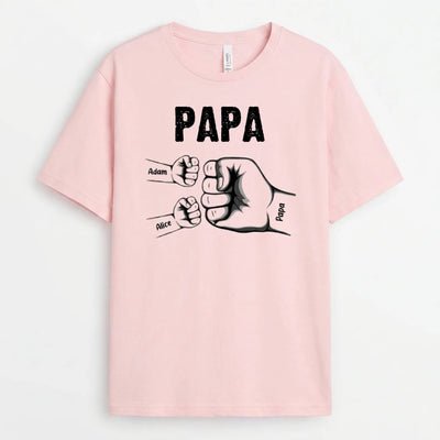 Personalisiertes T-Shirt für Papa mit Kinderhänden und Namen