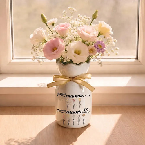 Zuerst Mama™ – Personalisierte Familienvase aus Keramik