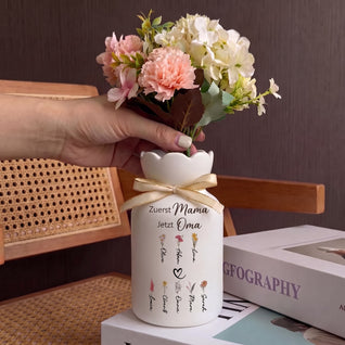 Zuerst Mama™ – Personalisierte Familienvase aus Keramik