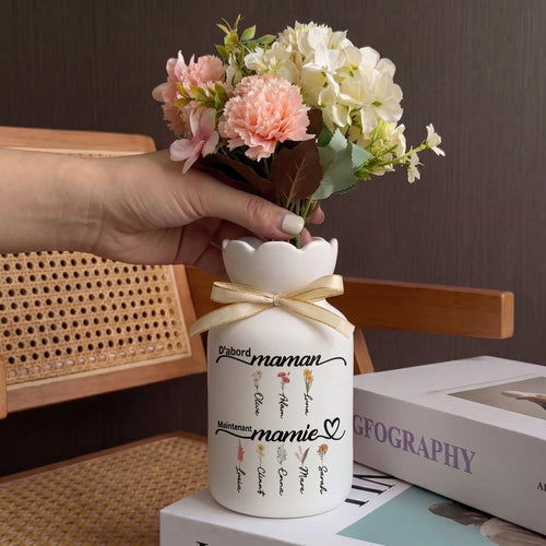 Zuerst Mama™ – Personalisierte Familienvase aus Keramik