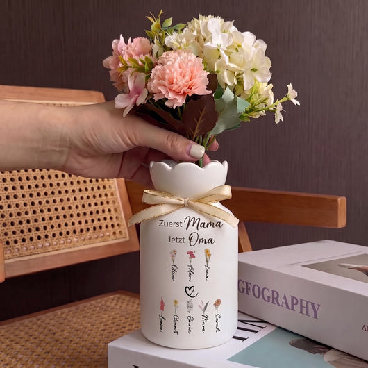 Personalisierte Familienvase Zuerst Mama™ aus Keramik