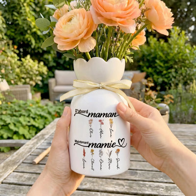Personalisierte Familienvase Zuerst Mama™ aus Keramik