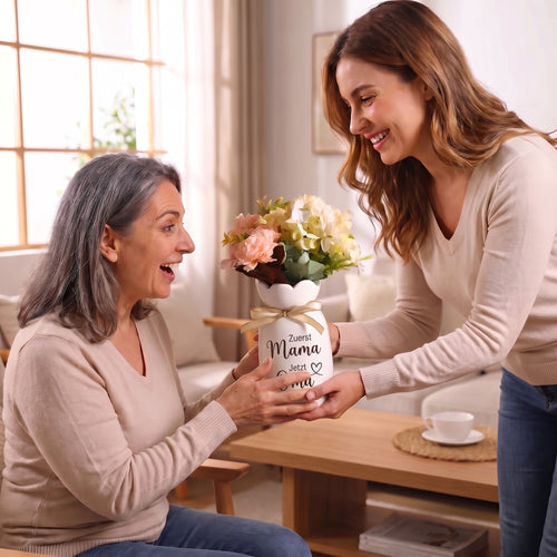 Zuerst Mama™ – Personalisierte Familienvase aus Keramik