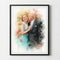 Papa & Ich™ – Personalisierte Leinwand im Aquarell-Look