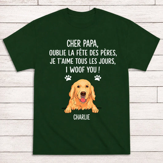 Personalisiertes T-Shirt Woof You™ mit Hund und Namen